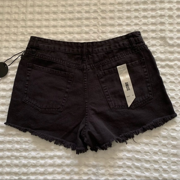 NEW Amuse Society Shoreline Black Denim Shorts Size 29 - Picture 8 of 9